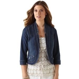 White House Black Market CHAIN DETAIL DENIM JACKET